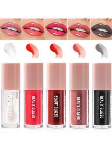 beauty glazed Juego de 7 brillos labiales hidratantes y brillantes + delineador de labios de 6 piezas, mate, resistente al agua y de larga duración, sin manchas, hidrata los labios, maquillaje diario, crea un maquillaje de labios perfecto. - Delineador de labios #rosa + B180 #104 - Ver 7