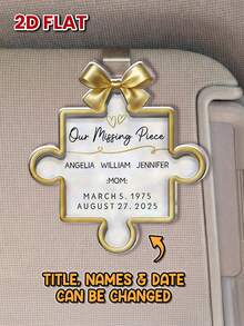 Catygift Customized Puzzle-Shaped Memorial Car Sticker, Personalized Memorial Gift, Gift For Grieving Friends, Sticker To Commemorate Deceased Loved Ones, Can Print Name, Date And Title - As Shown - View 4