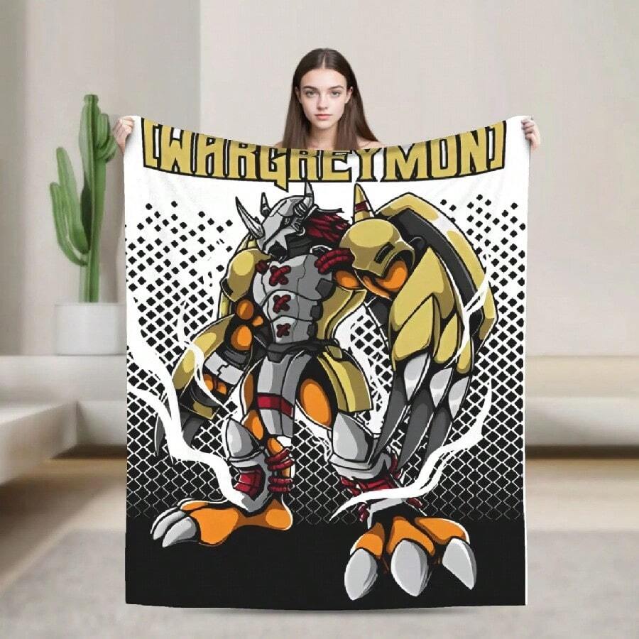 Guilmon Bread Thief Knitted Blankets Anime Fuzzy Throw Blanket Airplane Travel Decoration Soft Warm Bedsprea Guilmon Knitted Blankets Flannel Super Warm Throw Blanket For Car Sofa Couch Bedroom Quilt Jesmon Royal Knight Wool Blanket Fashion Throw Blankets For Home 150_125cm Rug Piece Monster Novelty Anime Plush Blanket Fashion Throw Blankets For Sofa Bedding Lounge 200x150cm Quilt Monster Novelty Blanket Fleece Decoration Anime Super Soft Throw Blankets For Bedding Bedroom Plush Thin Quilt - Trắng 3 - Xem 1