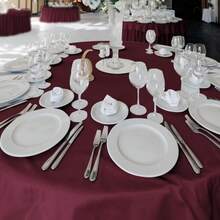 Fitable 6 Pack Burgundy Tablecloths For Round Tables - 108 Inches In Diameter - Stain Resistant And Washable Table Clothes, Polyester Fabric Table Covers For Wedding, Party, Banquet, Formal Events - Burgundy108InRound - View 9