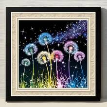 1 Set 5D Creative Dandelion Starry Sky Frameless Diamond Painting Kit, Full Artificial Diamond DIY Mosaic Art Craft, Home Decor, Relaxing Vacation Gift - Multicolor - View 3