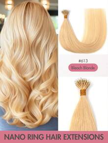 Nano Tip Hair Extensions Human Hair Balayage Nano Ring Beads Pre-Bonded Seamless Highlight Extensions For Women Nano Extension Human Hair Ease Of Use 50s Invisible Nano Bead Extension Valentine's Day - Multicolor - View 17