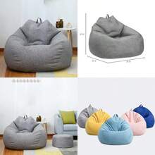 Large Small Lazy Sofas Cover Chairs Without Filler Linen Cloth Lounger Seat Bean Bag Pouf Puff Couch Tatami Living Room Beanbags 70x80cmFull Of Fun - 70x80cm - View 1