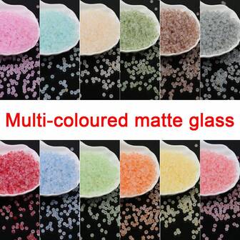 250 piezas de cuentas de cristal mate de colores, para hacer joyas DIY, cuentas sueltas de cristal para pulseras, aretes, accesorios