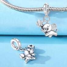 Cute Panda Animal 925 Sterling Silver Charms For Bracelets And Necklace Dangle Pendants Butterfly Elephant Dog Bead Jewelry Present For Women Family Friends - 小象飾品 - 查看 4