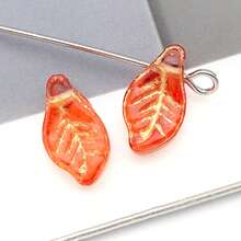 20/50颗7*12毫米金边迷你月桂叶，捷克风格玻璃散珠，用于手工DIY手链和项链配件。 - 樹葉 - 查看 23