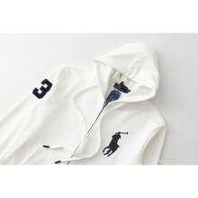 Polo Ralph Lauren Unisex Full-Zip HoodieSweatshirt , Fashion Hoodies & Sweatshirts, Drawstring Hoodies Pullover Sweatshirts Casual Long Sleeve Shirts - 黑色 - 查看 9