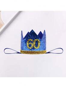 Birthday Party Crown Hats, Blue 20th Adult Graduation Ceremony Hat, 30/40/50/60/70 Years Old Birthday Celebration Party Crown Hats, Retirement Party Crown Birthday Hats, Birthday Party Hats - Blue - View 15
