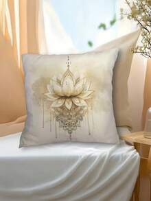 1/2/4件装波西米亚风靠垫套 - 方形沙发枕套，带拉链封口，柔软绒面材质，适用于沙发、床、椅子装饰，可机洗，装饰摆件（不含枕芯）