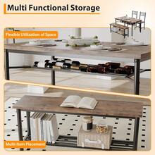 Juego de Mesa de Comedor para 4 Personas con Banco y sillas, Juego de Mesa de Cocina de 4 Piezas con Almacenamiento, Mesa de Comedor Que Ahorra Espacio para Apartamentos y comedores - Color retro - Ver 3