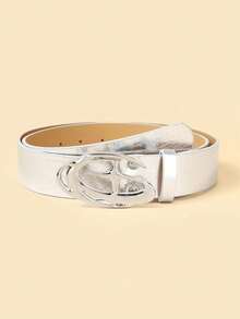 1pc Unisex Luxury Fashion Belt, Metal Buckle, Minimalist Style, Suitable For Daily Commute, Can Be Paired With Jeans, Also An Ideal Valentine's Day Gift - Multicolor - View 4