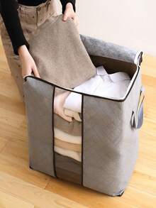 1个可折叠透明窗口收纳袋，无纺布材质，防潮整理袋，适用于收纳被子、衣物，搬家打包，居家宿舍适用。 - 彩色 - 查看 2