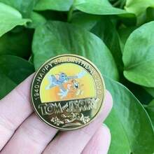 1枚汤姆和杰瑞纪念币，动漫金属金色收藏卡通礼品 - 彩色 - 查看 16