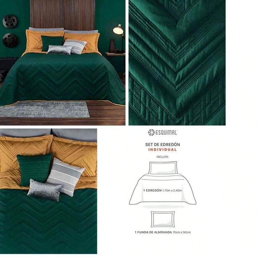 ESQUIMAL Edredn Ligero Pinsonic 3D Doble Vista con Fundas de Almohada - Colcha Reversible Ideal para Cualquier Temporada del ao (Fernanda, Ind) - fernanda+ind - Ver 1