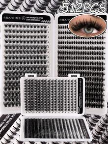CMAYOME 384/512/544片混合长度睫毛嫁接套装，长度9-16毫米，0.07毫米C/D卷度，合成貂毛睫毛，浓密卷翘，适合DIY睫毛嫁接，适合日常或户外妆容 - 白色 - 查看 10