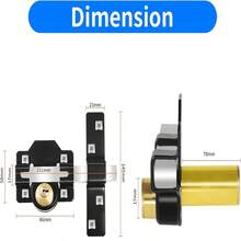Long Throw Gate Lock With Handle, 70mm, Double Locking, 5 Keys - 2.76in (7cm) - View 6