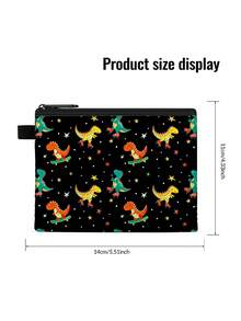 5.5" X 4.1" Dinosaur Coin Purse | Lightweight Zipper Wallet Pouch, Random Print, Perfect Gift Choice