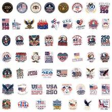 55张美国建国250周年纪念贴纸（1776-2026）复古美国250周年爱国乙烯基贴纸，适用于水瓶、保险杠、汽车、笔记本电脑 - 爱国必备 - 彩色 - 查看 7