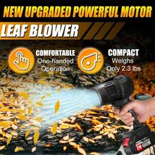 Cordless Leaf Blower With 2 X 4.0Ah Battery And Charger, 600,000 RPM Turbo Air Jet Blower, Lightweight Handheld Blower With Adjustable Speed For Patio Cleaning, Lawn Care, Car, Blowing Leaves And Dust - Pin đen 1 - Xem 2