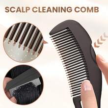 自清洁空心齿按摩手柄去屑梳 - 头皮排毒梳，去除头屑和油脂 - 男女通用去屑头皮梳，细齿去屑头皮排毒梳，不锈钢材质，可用于头皮排毒、梳理和按摩，是理想的护发工具。这款去屑梳采用不锈钢细齿设计，是去除头屑和清洁头皮的理想选择，也是一款适合儿童和成人的专业头皮梳。 - 彩色 - 查看 2
