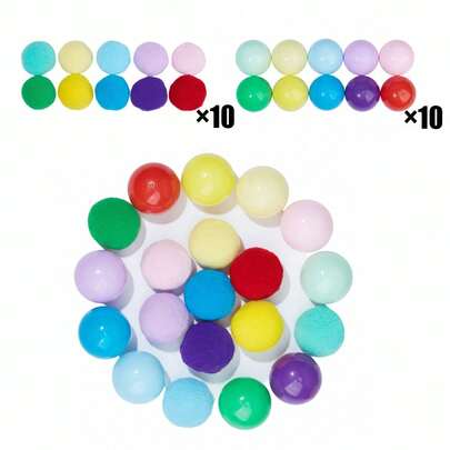 20 st barnleksaker med pompomer och färgmatchning, förbättrar barns färg- och kvantitetsigenkänning, öga-handkoordination, finmotorik, sensoriska verktyg för tidig utbildning