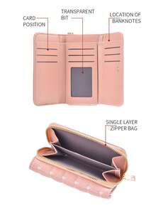 1pc Girl's Medium To Long Embroidered High-End Handbag, Wallet, Multi-Slot Card Bag, Fresh And Cute High-End Handbag, Great Valentine's Day Gift - Multicolor - View 2