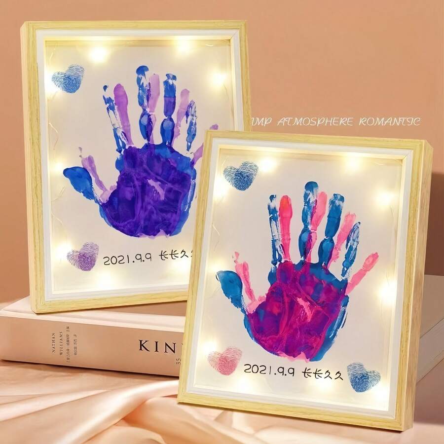 1 Set DIY Handprint/Footprint Photo Frame, Couples Keepsake, Kids Craft, Valentine's Day Gift, Home Decor, Desktop Decoration, DIY Present, Ideal Gift