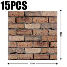 20片3D PVC仿砖自粘墙板，防水瓷砖墙贴，适用于浴室、厨房防溅板，易于清洁，小砖墙砖，适用于室内墙面、房车、出租房DIY装饰 - 彩色 - 查看 14
