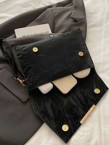 Elegant New Niche Design Fashion Envelope Bag For Women - Black - View 9