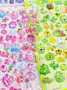 1pc 3D Embossed Sticker, Cute Cartoon Animals Like Penguin, Cat, Rabbit, Dinosaur, DIY Decorative Sticker For Scrapbooking, Notebook, Phone Case, Bag (Color May Vary Randomly)