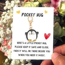 1pc Penguin Keychain Pendant, Zinc Alloy Oil Drop Charm, Bag Hanging Accessory With Gratitude Card - Multicolor - View 11