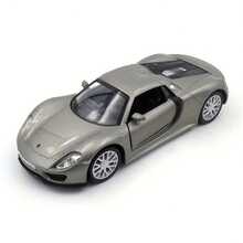 Makeda 1/36比例 918 Spyde 合金模型车，回力车玩具，送给男孩女孩的汽车礼物 - 銀色 - 查看 4