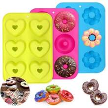 CYPNMolde para Donas 3 Piezas Bandeja Silicona Donut Moldes de Silicona para Rosquillas 6 Cavidades Calabaza de Tazas para Hornear Magdalenas Moldes Antiadherentes para Muffins de PasteleríaFashion - Verde - Ver 1