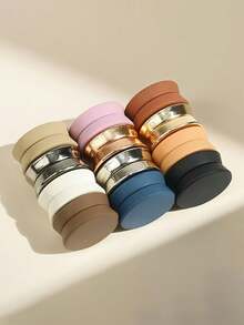 1/2/6个装免缝服装夹，围巾纽扣夹，时尚夹，扁平圆形服装夹，适用于毛衣、衬衫、围巾 - 米色/黑色/蓝色/粉色/白色 - 快速调节和造型 - 免缝时尚纽扣，衬衫配饰，毛衣扣件 - A - 查看 2