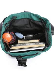 Męska torba listonoszka w miejskim stylu, uniwersalna, do dojazdów do pracy, na zakupy, w podróż, na imprezę, do sportu i na powrót do szkoły, minimalistyczna, prosta, o dużej pojemności, lekka, do noszenia na zewnątrz - Ciemnozielony - Zobacz 10