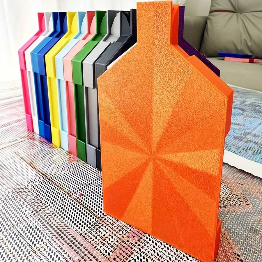 Hộp đựng bằng nhựa lớn có các ngăn hình ngôi nhà, thích hợp để đựng phụ kiện tranh đính đá 5D, dễ mang theo, dùng để lưu trữ tranh đính đá.