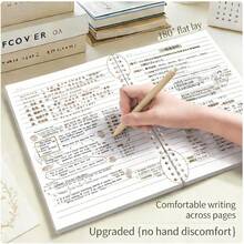 A5防滑活页笔记本，可拆卸螺旋装订，高中生美观日记本，简约清新设计，课堂学习笔记文具 - 彩色 - 查看 5