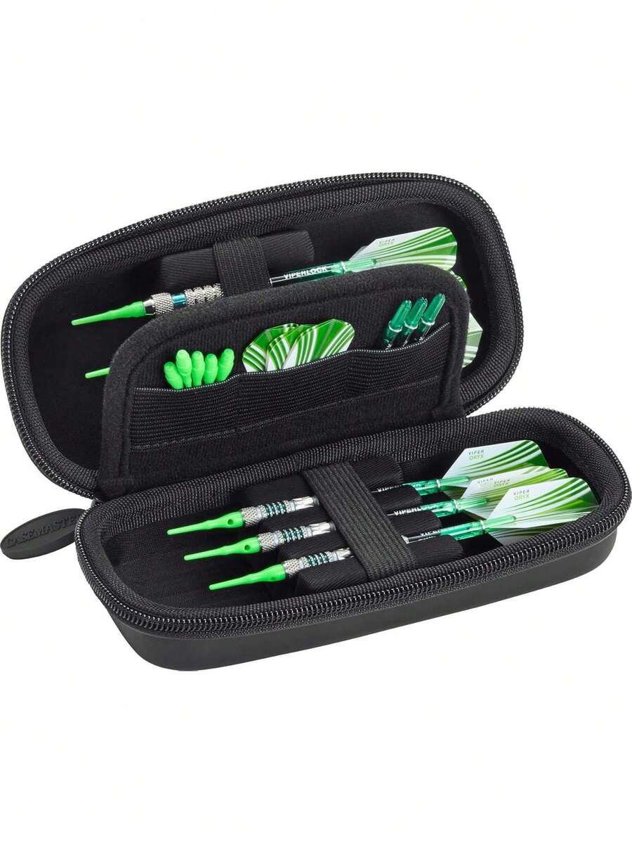 Sentry - Funda Delgada de EVA para Dardos de Acero y Punta Suave, Tiene Capacidad para 6 Dardos y Cuenta con Almacenamiento Integrado para vuelos, Puntas y Ejes,38953812 - Dorado - Ver 1