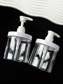 500ml Large Capacity Pump Dispenser Bottle, Transparent Lotion Bottle, Hand Wash, Body Wash, Shampoo, Wide Mouth Refillable Container