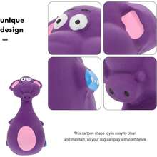 4款狗狗发声橡胶咀嚼玩具，卡通泰迪熊造型，清洁牙齿，防咬训练，柔软耐用橡胶材质，互动投掷游戏，适合小型和中型犬 - 彩色 - 查看 4