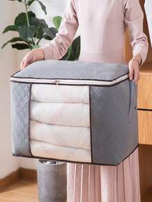 1个可折叠透明窗口收纳袋，无纺布材质，防潮整理袋，适用于收纳被子、衣物，搬家打包，居家宿舍适用。 - 彩色 - 查看 1