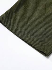 Men's Corduroy Lightweight Casual Trousers For Spring And Summer, Comfortable To Wear, With Drawstring And Pockets, Machine Washable. - Màu xanh Ô liu - Xem 5