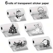 Transparent Black Thermal Labels 57x25mm Glossy Self-Adhesive For Wireless Mini Printers Smartphones Receipts Menus Coupons - Multicolor - View 8