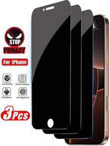 3pcs 9H Hardness Privacy Screen Protector Compatible With IPhone X/Xs/XS Max, 11/11 Pro/11 Pro Max, 12 Mini/12/12 Pro/12 Pro Max, 13/13 Mini/13 Pro/13 Pro Max, 14/14 Plus/14 Pro/14 Pro Max, 15/15 Plus/15 Pro/15 Pro Max, 16/16 Plus/16 Pro/16 Pro Max, 17/17 Air/17 Pro/17 Pro Max