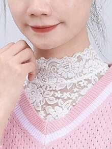 New Lace Collar Decor Pullover Vest For Women, Stretchy Plus Size Undershirt For Autumn/Winter - Multicolor - View 7