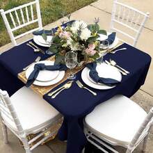 Fitable 6 Pack Square Tablecloths - 70 X 70 Inches - Stain Resistant And Reusable Table Clothes, Navy Polyester Fabric Table Covers For Dining, Card Tables, Coffee Tables - Navy70x70In - View 8