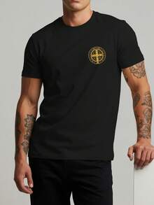 Men's Catholic T-Shirt With Saint Benedict Medal, Religious Style, 100% Cotton - màu đen - Xem 2