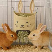 Rabbit Hanging Hay Bag, Rabbit Shaped Feed Bag For Guinea Pigs, Hamsters, Small Pet Supplies - Multicolor - View 4