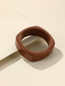 1件新款加厚树脂糖果色不对称弧形设计手镯，优雅波西米亚风格纯色手镯，时尚饰品，适合女性、女孩、女士佩戴，适合日常、派对、旅行等场合，颜色可选：黄色、蓝色、红色、灰色、酒红色、咖啡色、粉色、紫红色、薄荷绿、紫色、橙色、黑色 - 彩色 - 查看 6