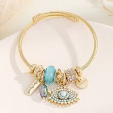 1pc Fashion Eye Pendant Mix, DIY Jewelry Gift, Beaded Bracelet For Daily Wear